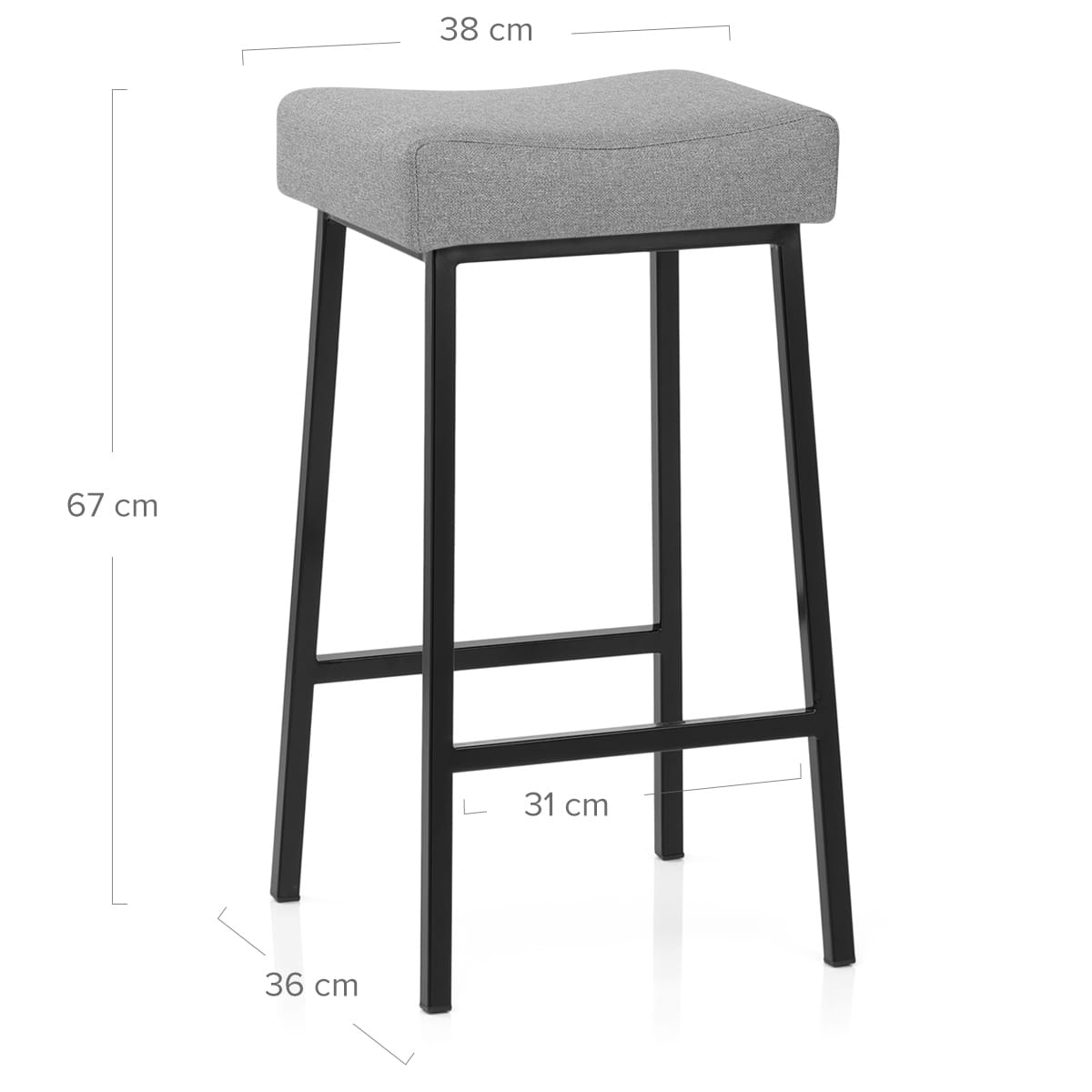 Banqueta Tela Metal - Uno Gris