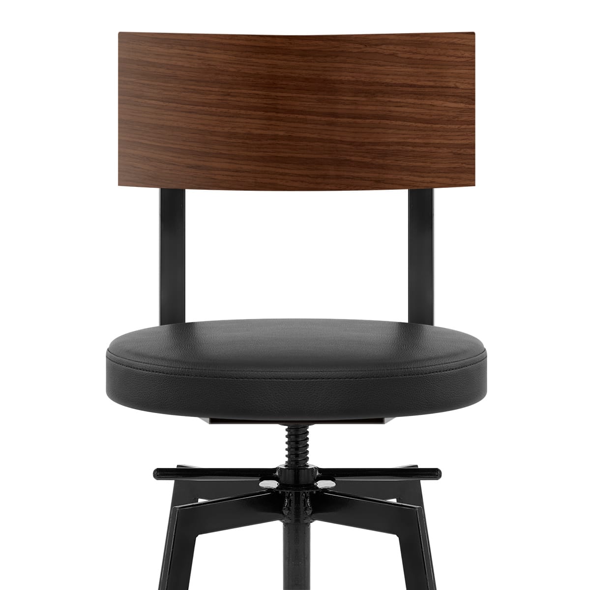 Taburete Madera Polipiel - Urban Industrial Negro