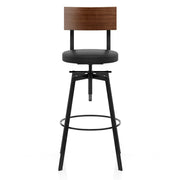 Taburete Madera Polipiel - Urban Industrial Negro