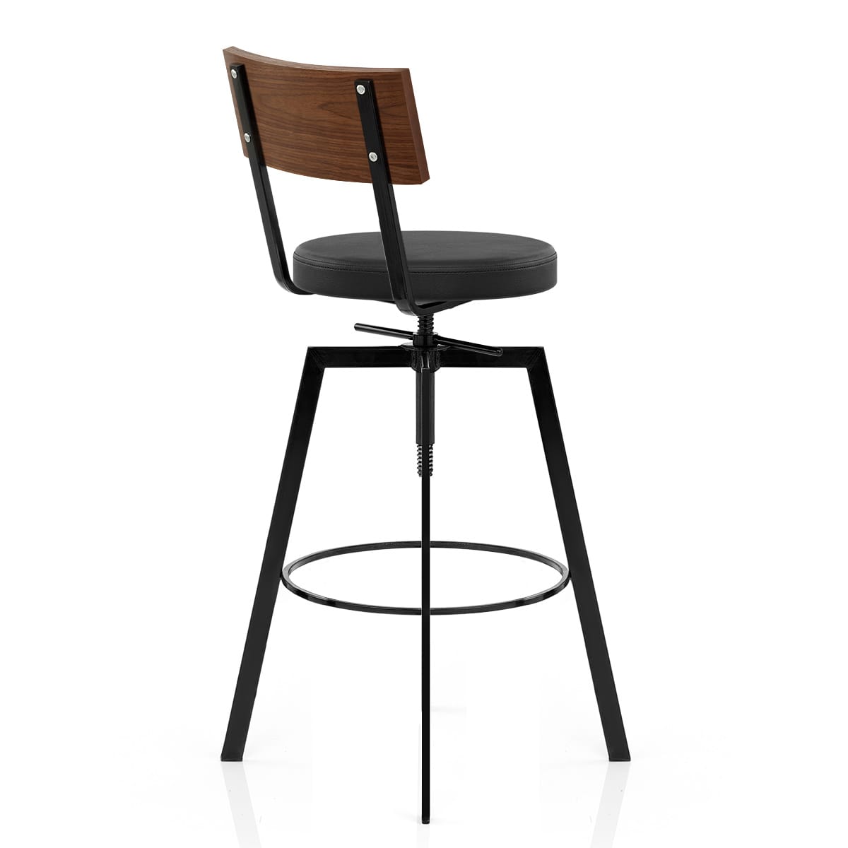 Taburete Madera Polipiel - Urban Industrial Negro