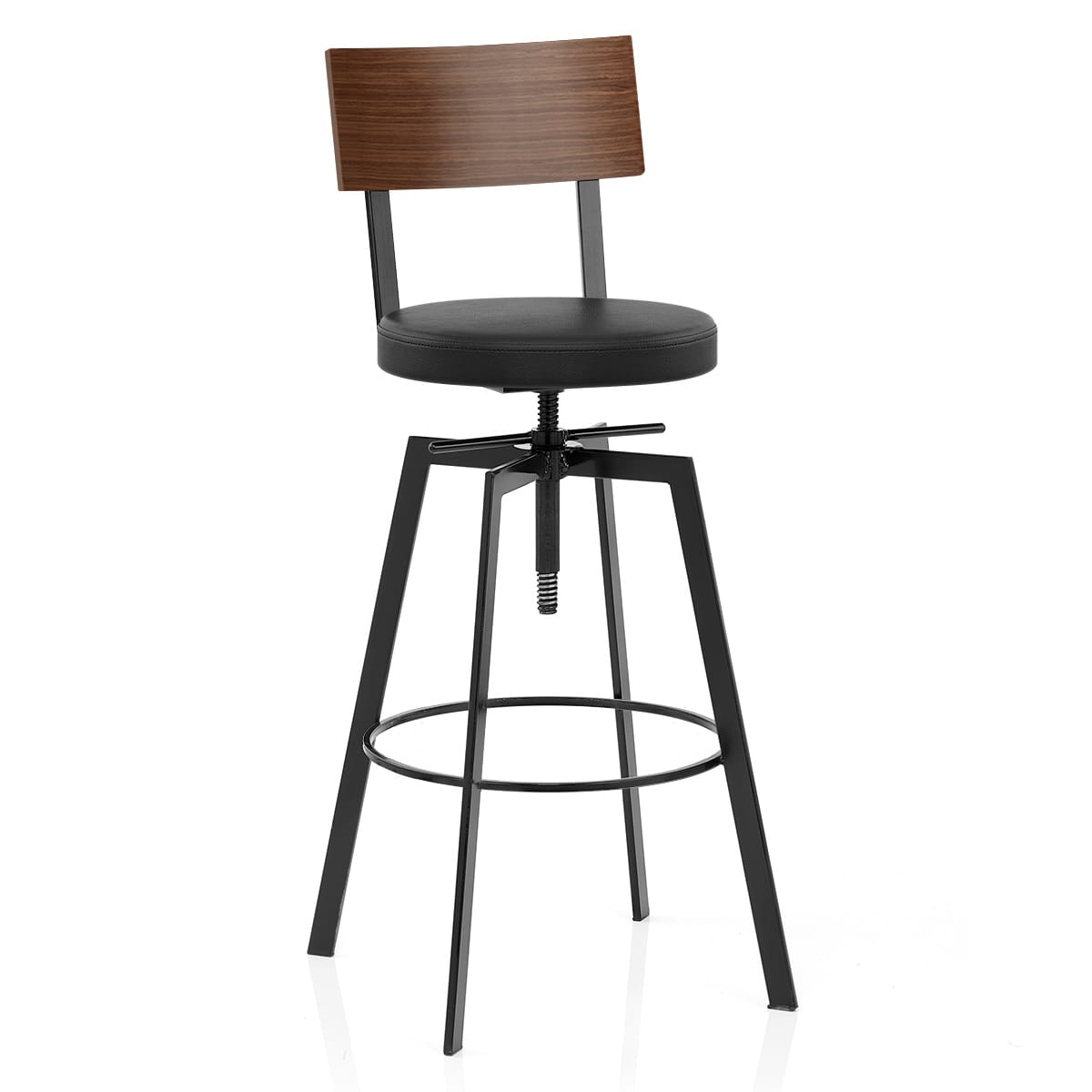 Taburete Madera Polipiel - Urban Industrial Negro