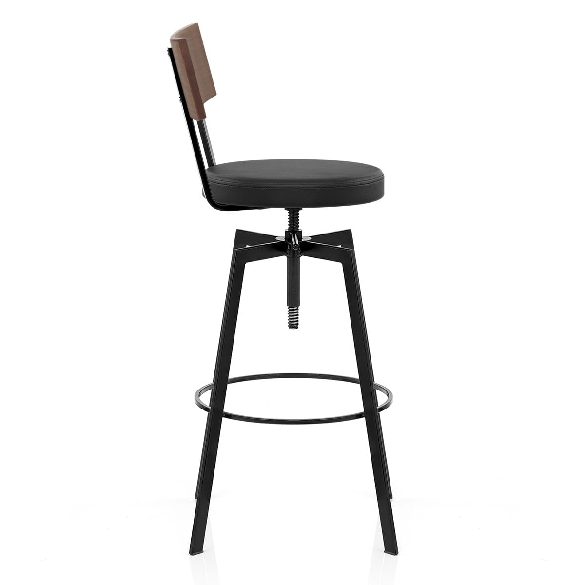 Taburete Madera Polipiel - Urban Industrial Negro