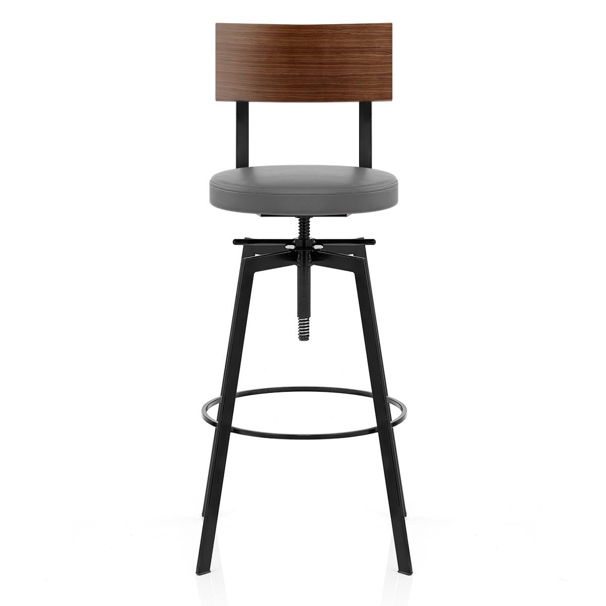 Taburete Madera Polipiel - Urban Industrial Gris