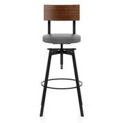 Taburete Madera Polipiel - Urban Industrial Gris