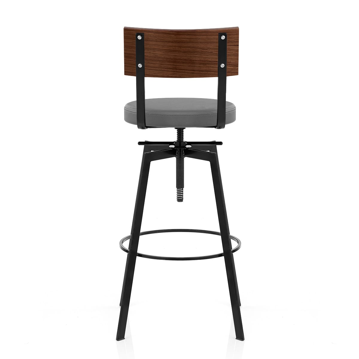 Taburete Madera Polipiel - Urban Industrial Gris
