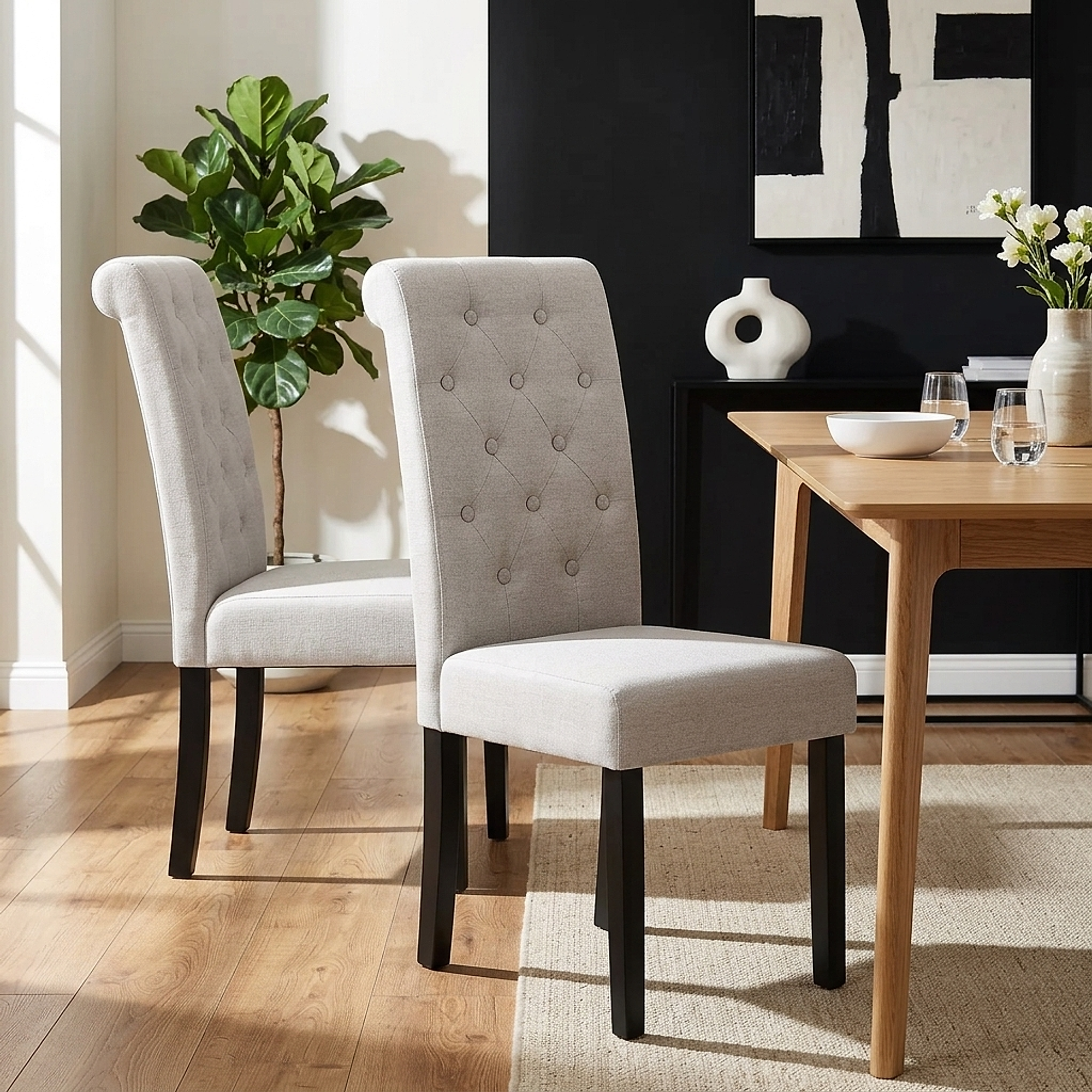 Silla Comedor Tela - Utah Gris Pardo