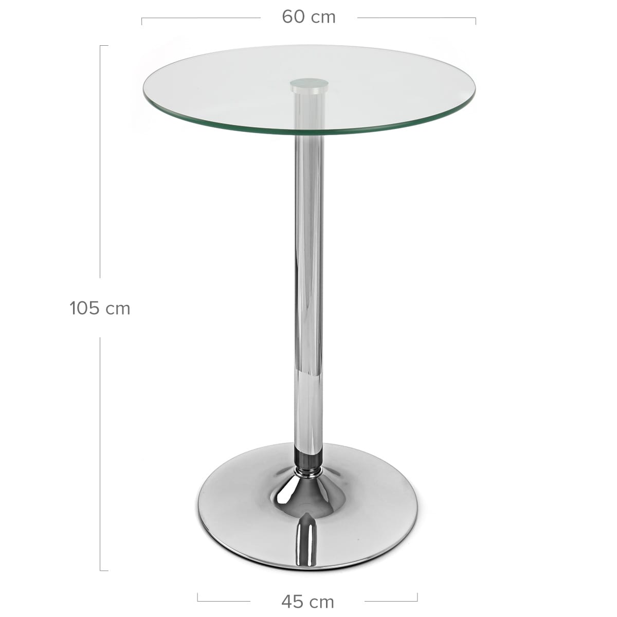 Mesa Cristal Cromo - Vetro Poseur Transparente