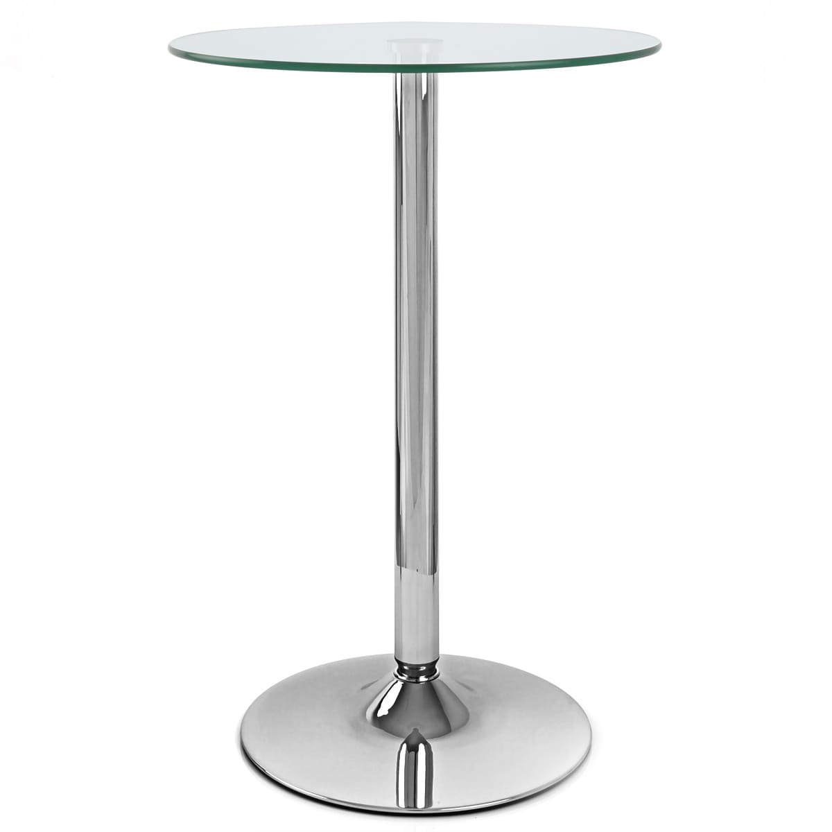 Mesa Cristal Cromo - Vetro Redonda Transparente