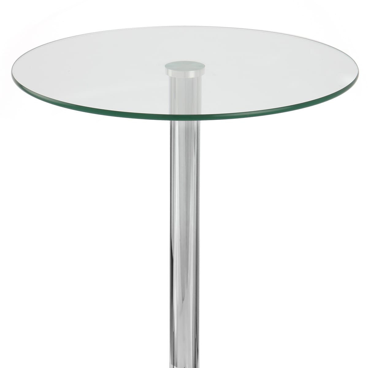 Mesa Cristal Cromo - Vetro Redonda Transparente