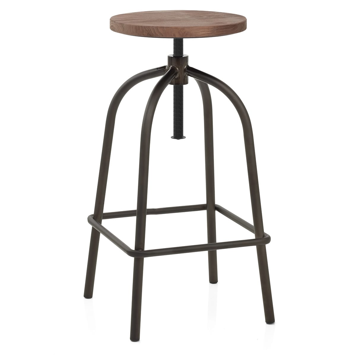 Taburete Madera Metal - Vice Industrial Negro