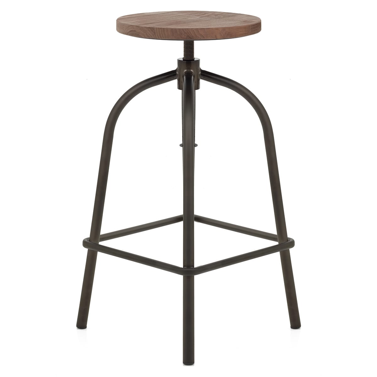 Taburete Madera Metal - Vice Industrial Negro