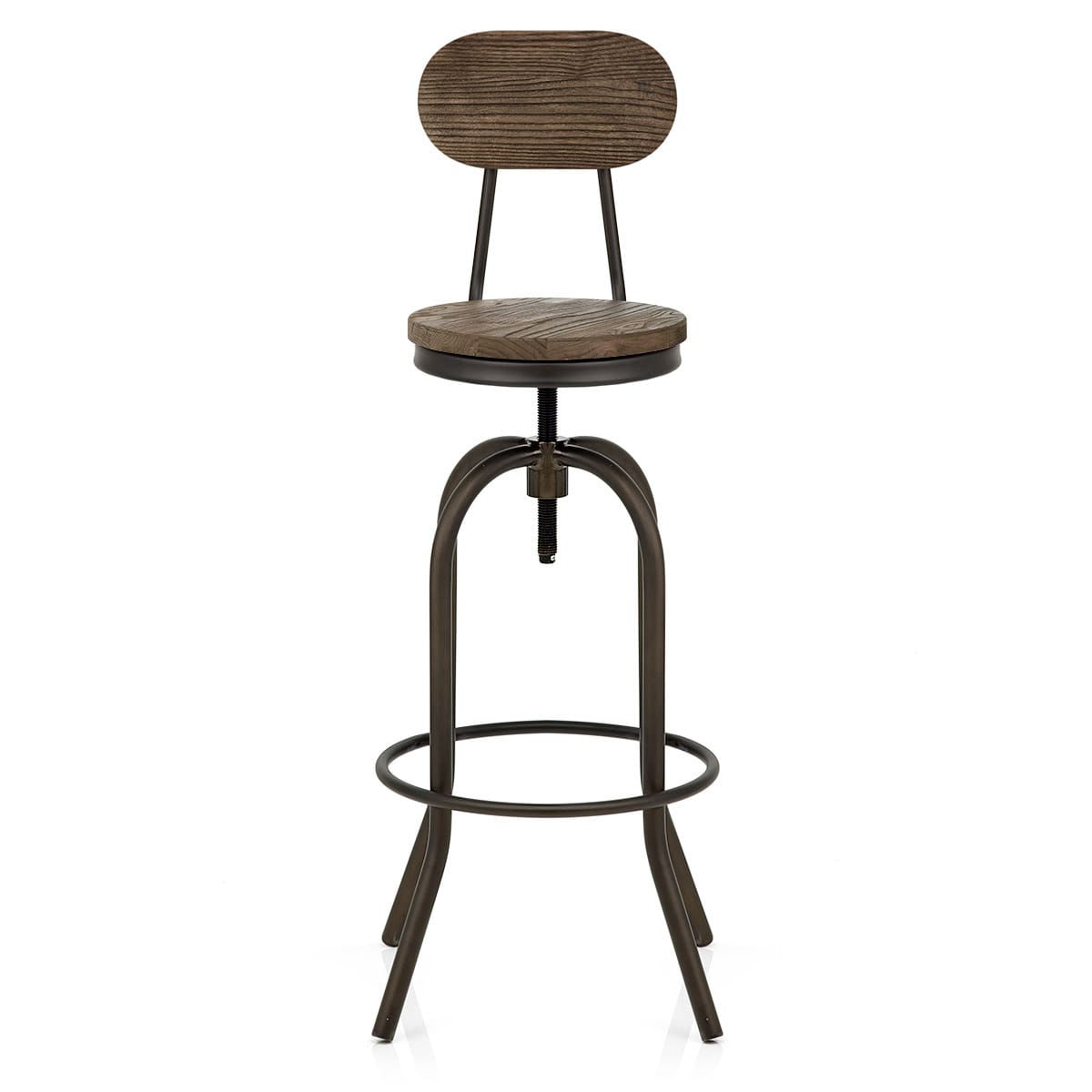 Taburete Madera Oscura - Vintage Swivel Madera