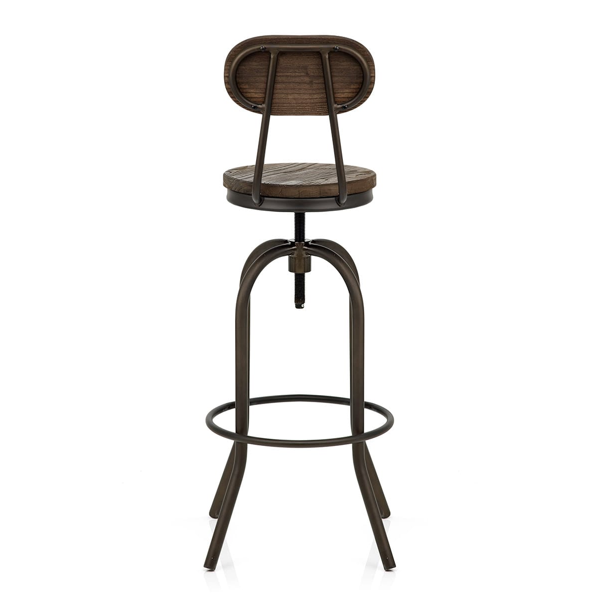 Taburete Madera Oscura - Vintage Swivel Madera