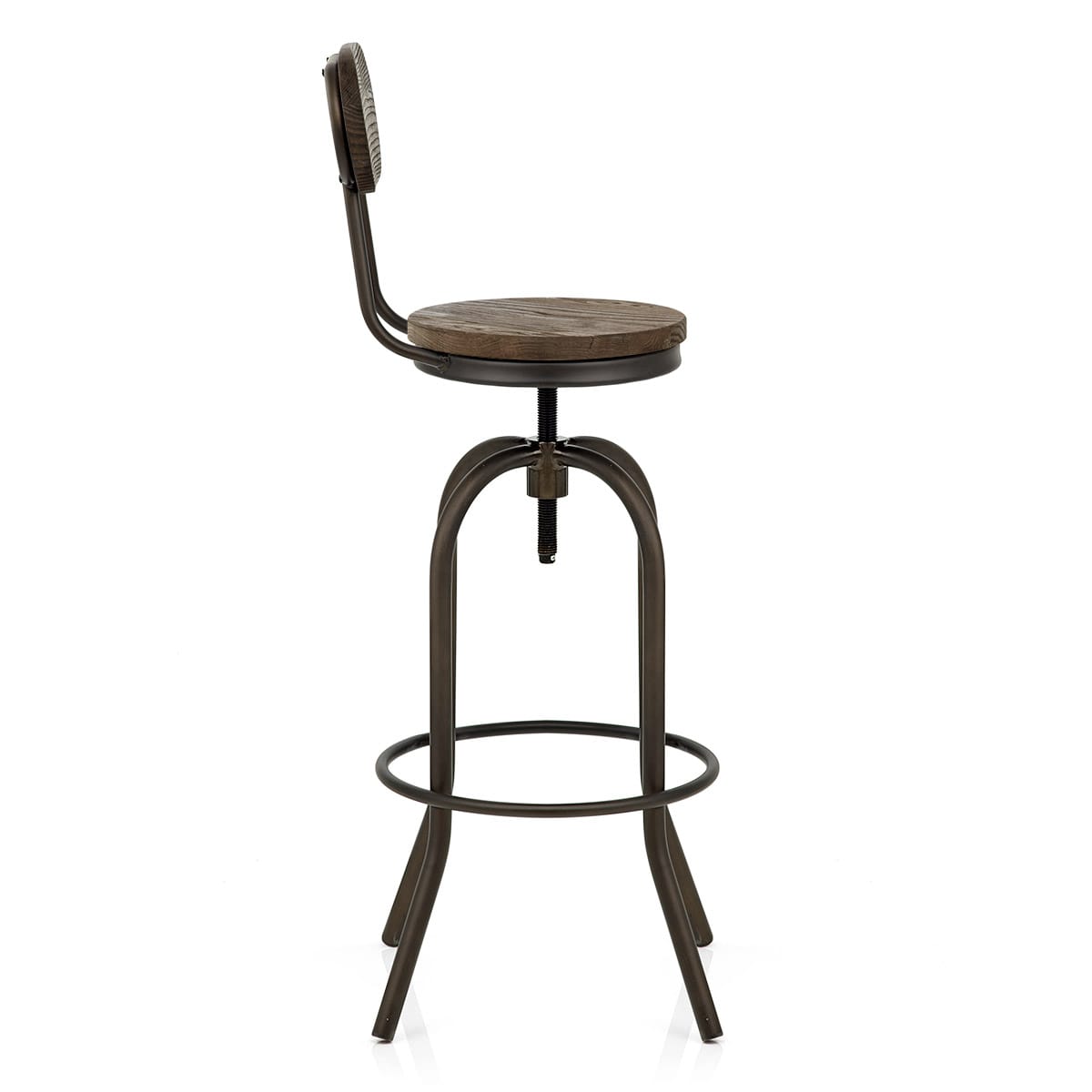 Taburete Madera Oscura - Vintage Swivel Madera