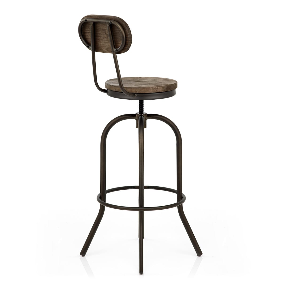 Taburete Madera Oscura - Vintage Swivel Madera