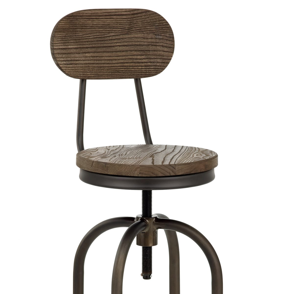 Taburete Madera Oscura - Vintage Swivel Madera
