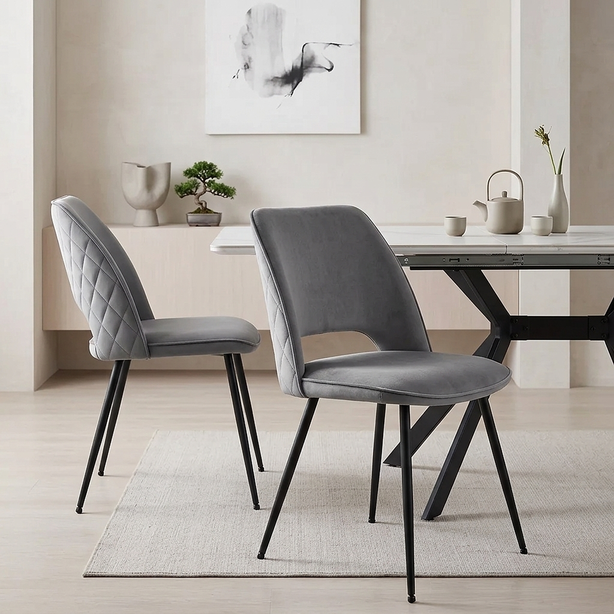 Silla Terciopelo - Viola Gris
