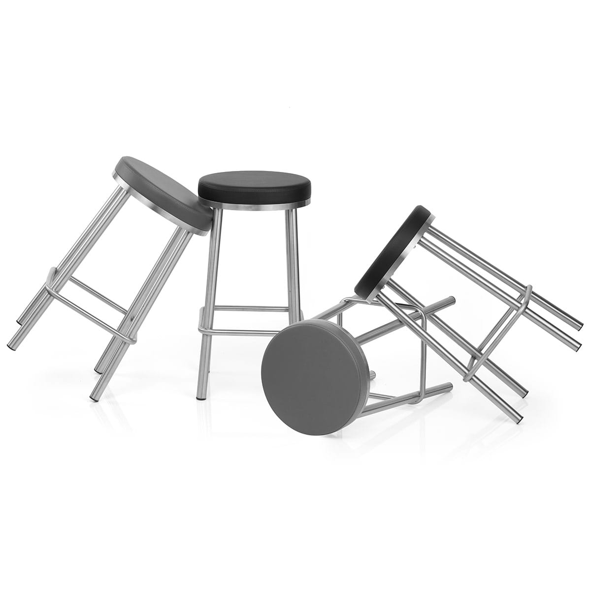 Taburete Polipiel Satinado - Visión Gris