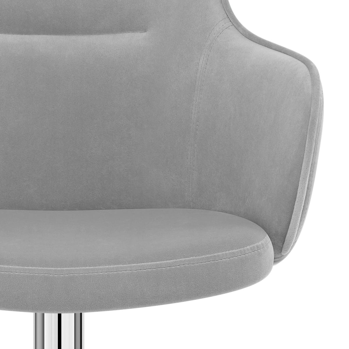 Taburete Terciopelo Cromo - Vista Gris