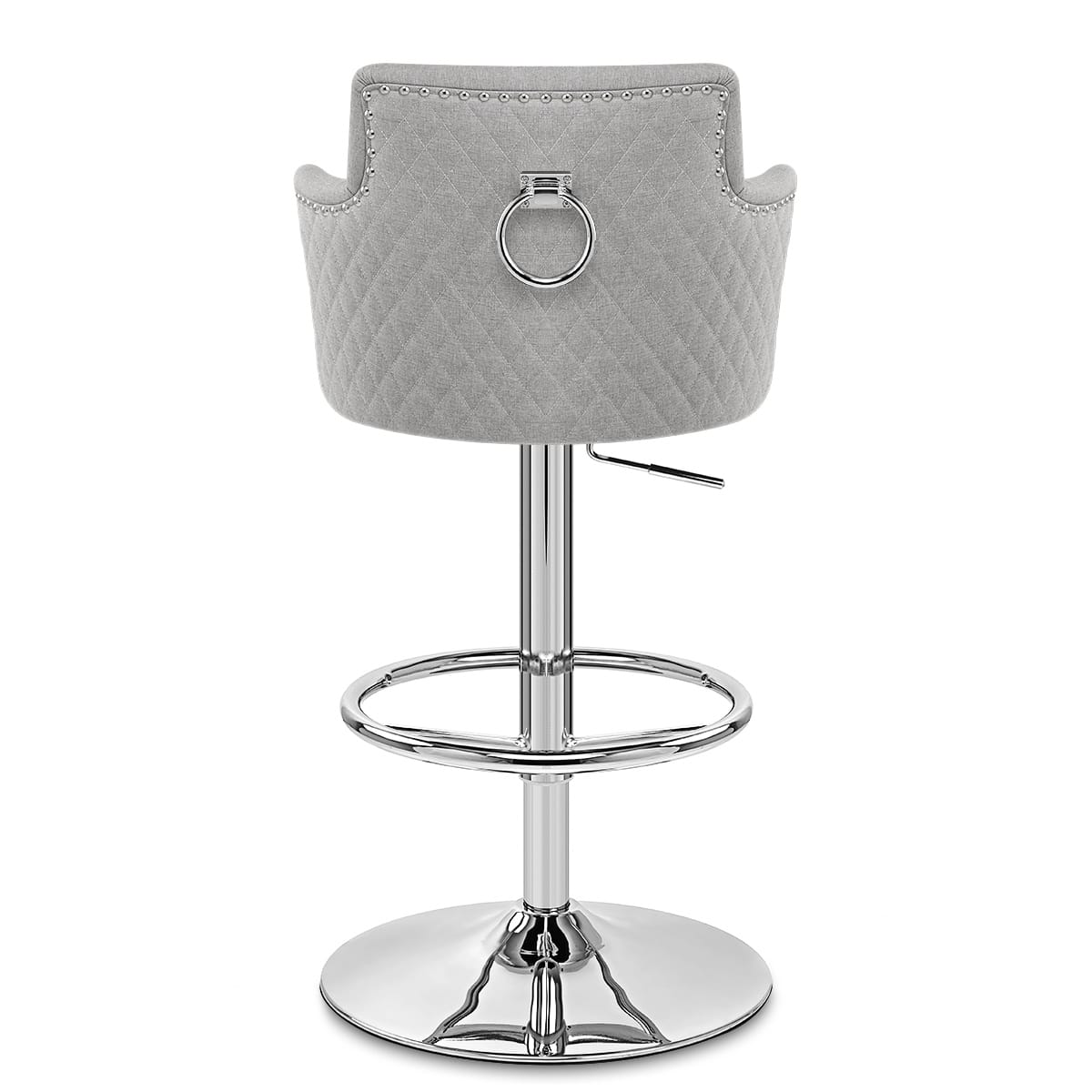 Taburete Tela Cromo - Vogue Gris