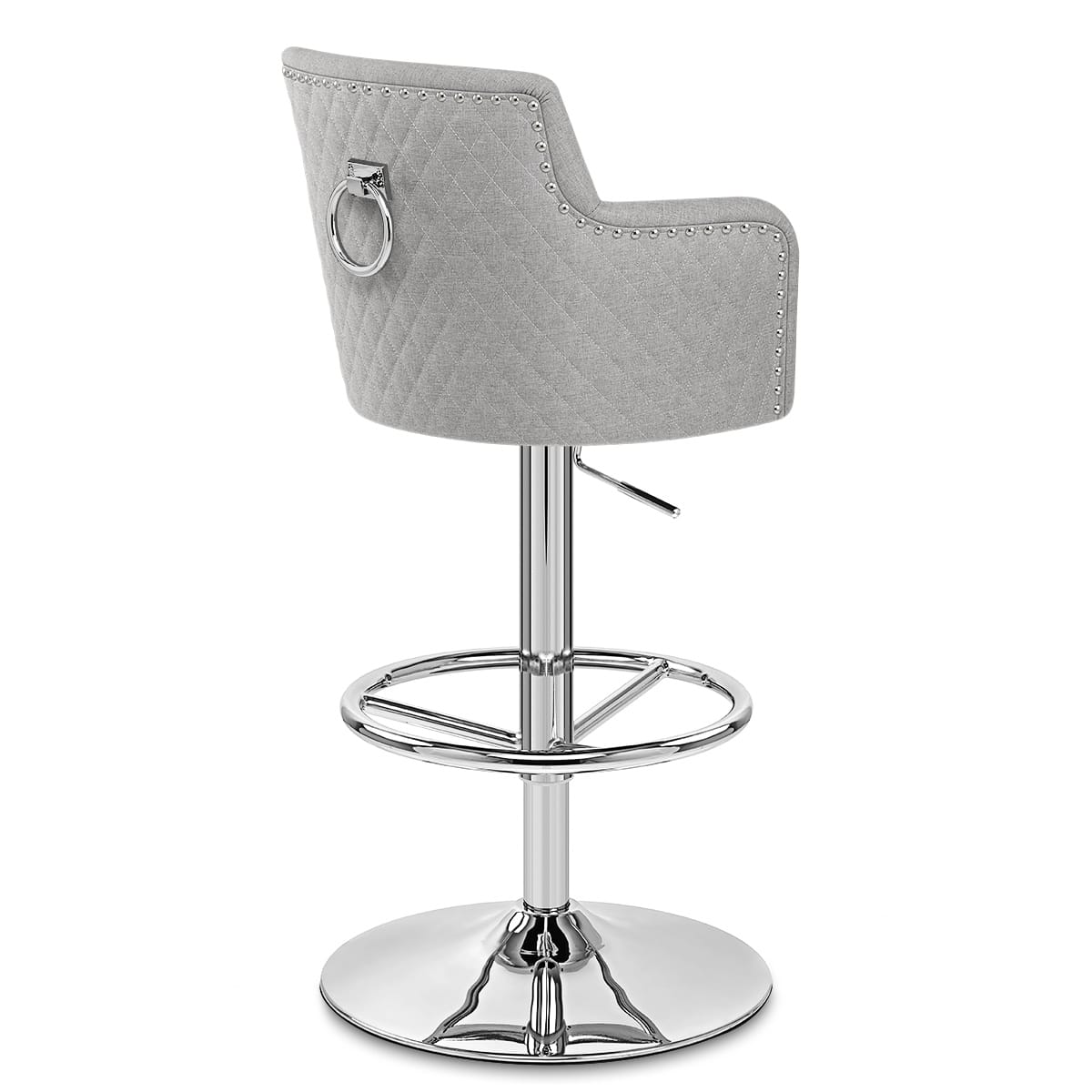 Taburete Tela Cromo - Vogue Gris
