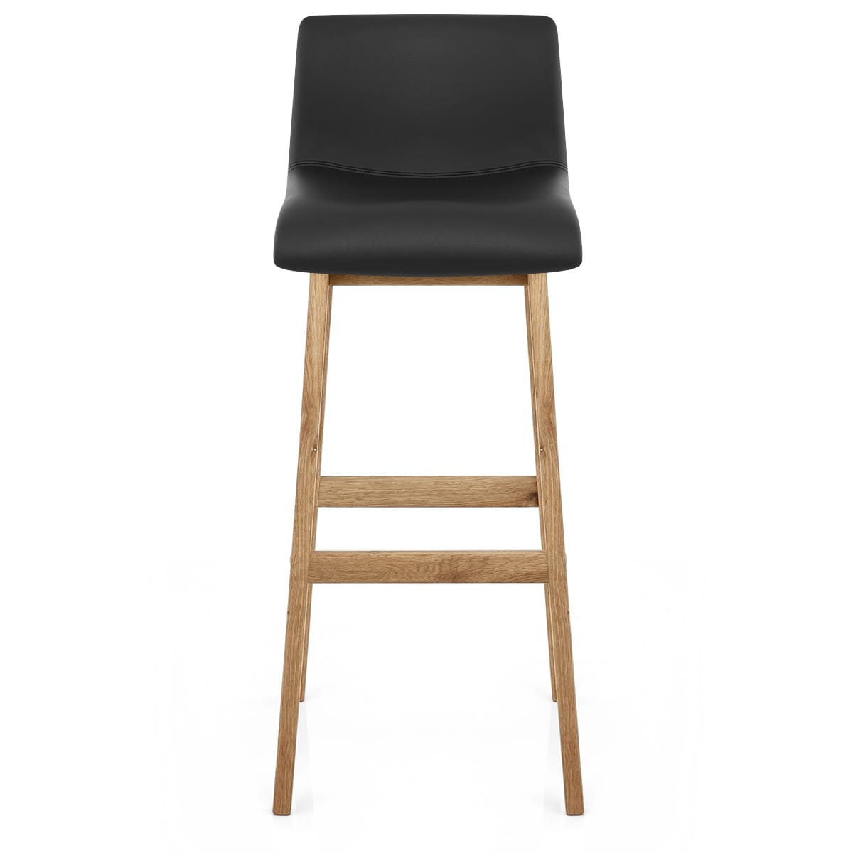 Taburete Polipiel Madera - Wave Negro
