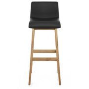 Taburete Polipiel Madera - Wave Negro
