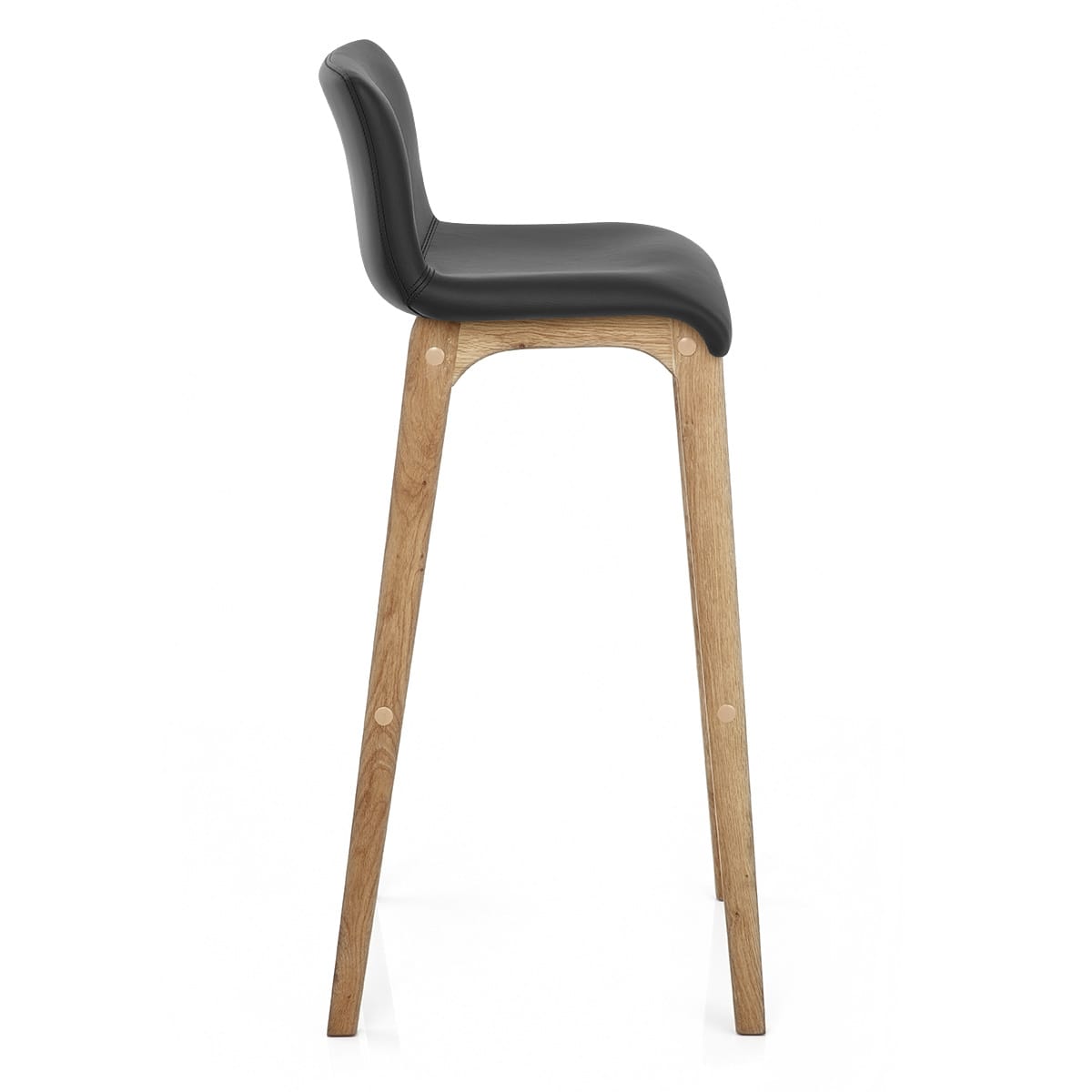 Taburete Polipiel Madera - Wave Negro
