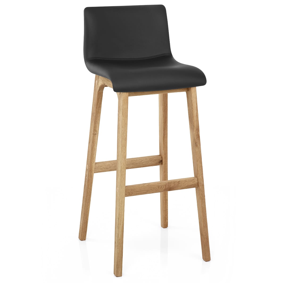 Taburete Polipiel Madera - Wave Negro