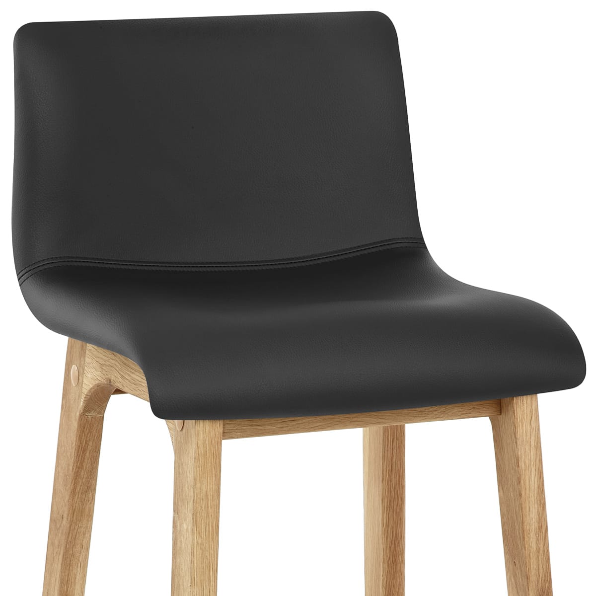 Taburete Polipiel Madera - Wave Negro