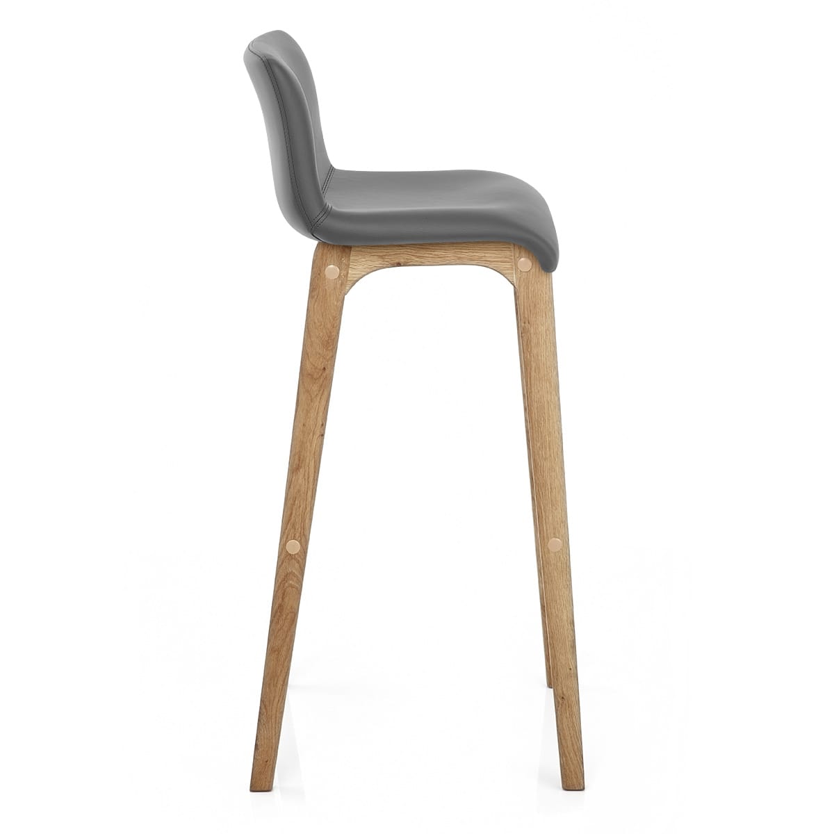 Taburete Polipiel Madera - Wave Gris