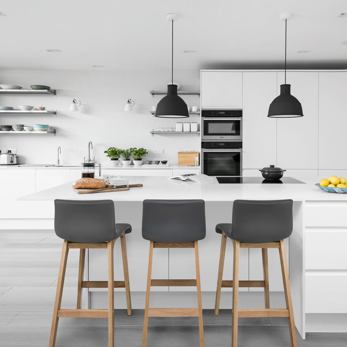 Taburete Polipiel Madera - Wave Gris