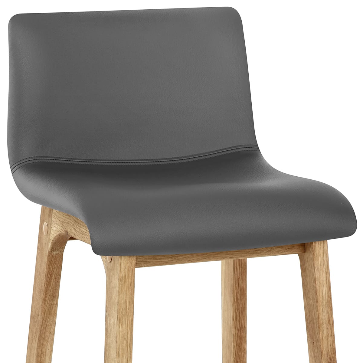 Taburete Polipiel Madera - Wave Gris