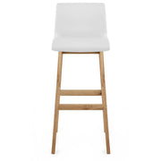 Taburete Polipiel Madera - Wave Blanco