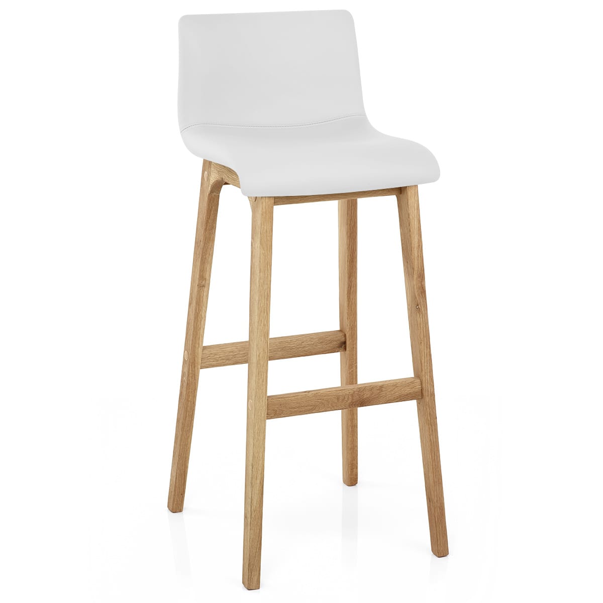 Taburete Polipiel Madera - Wave Blanco
