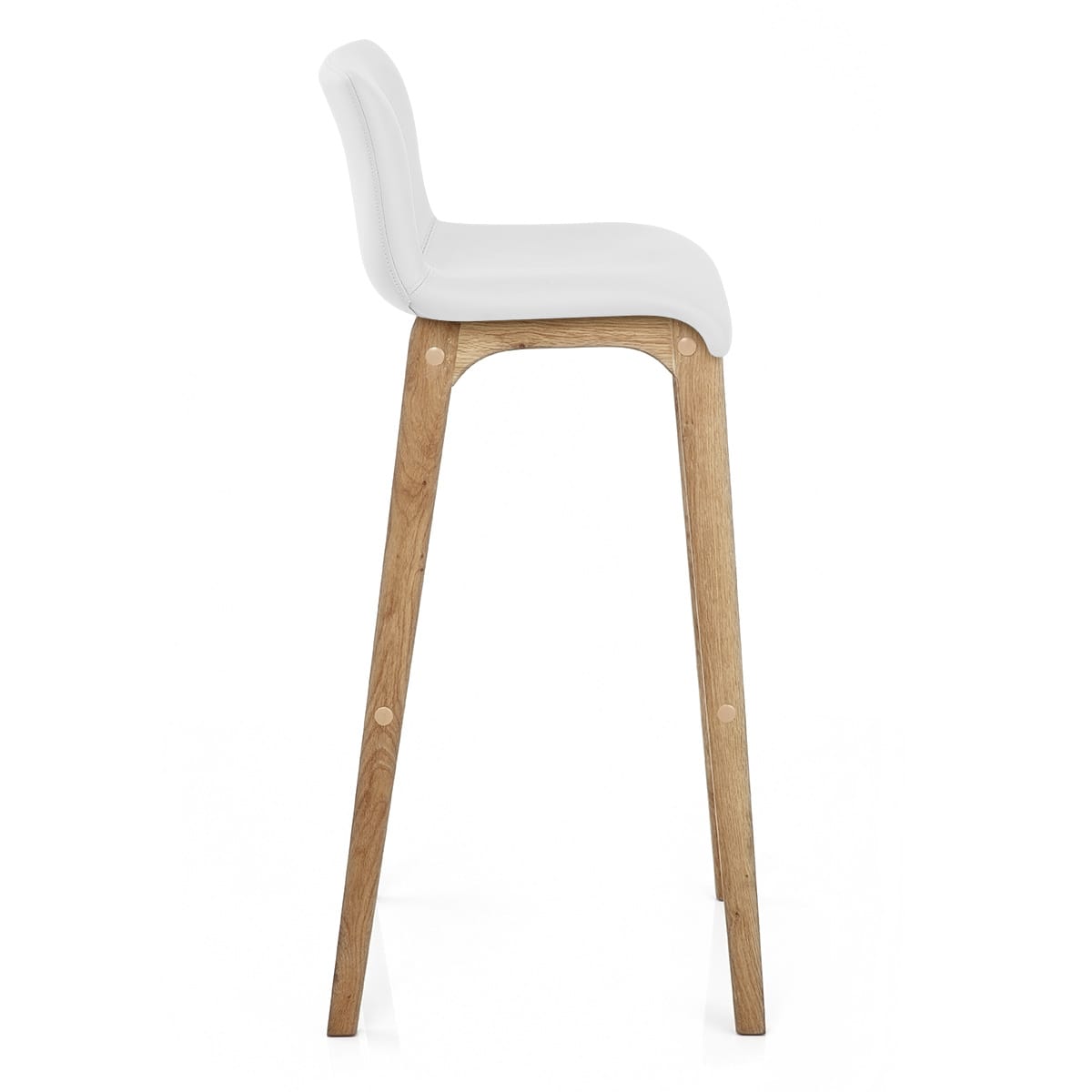 Taburete Polipiel Madera - Wave Blanco