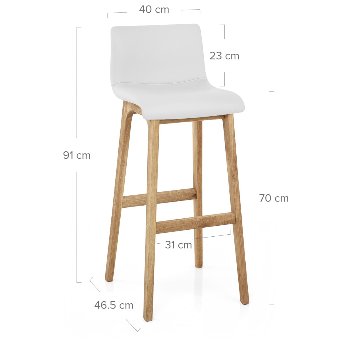 Taburete Polipiel Madera - Wave Blanco