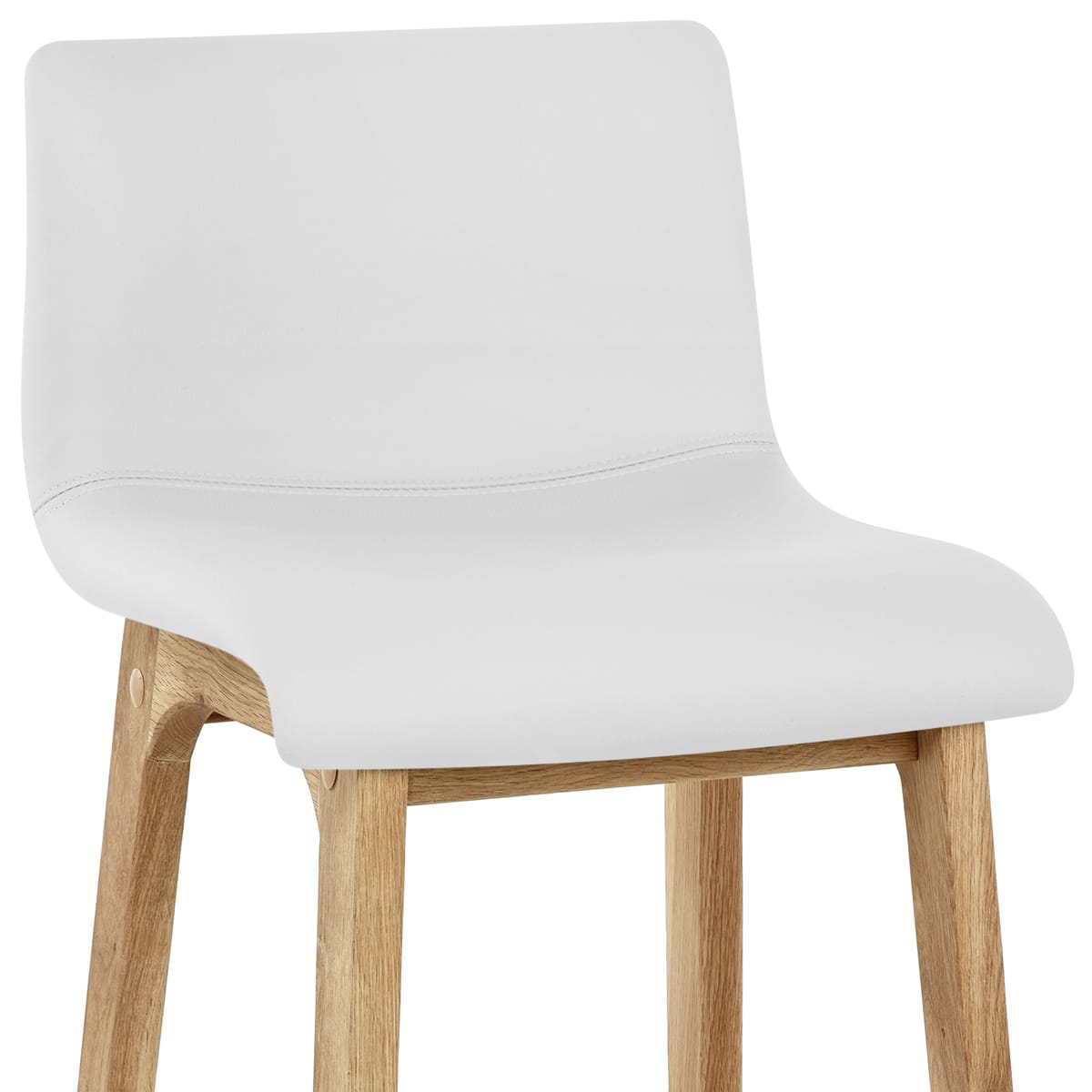 Taburete Polipiel Madera - Wave Blanco