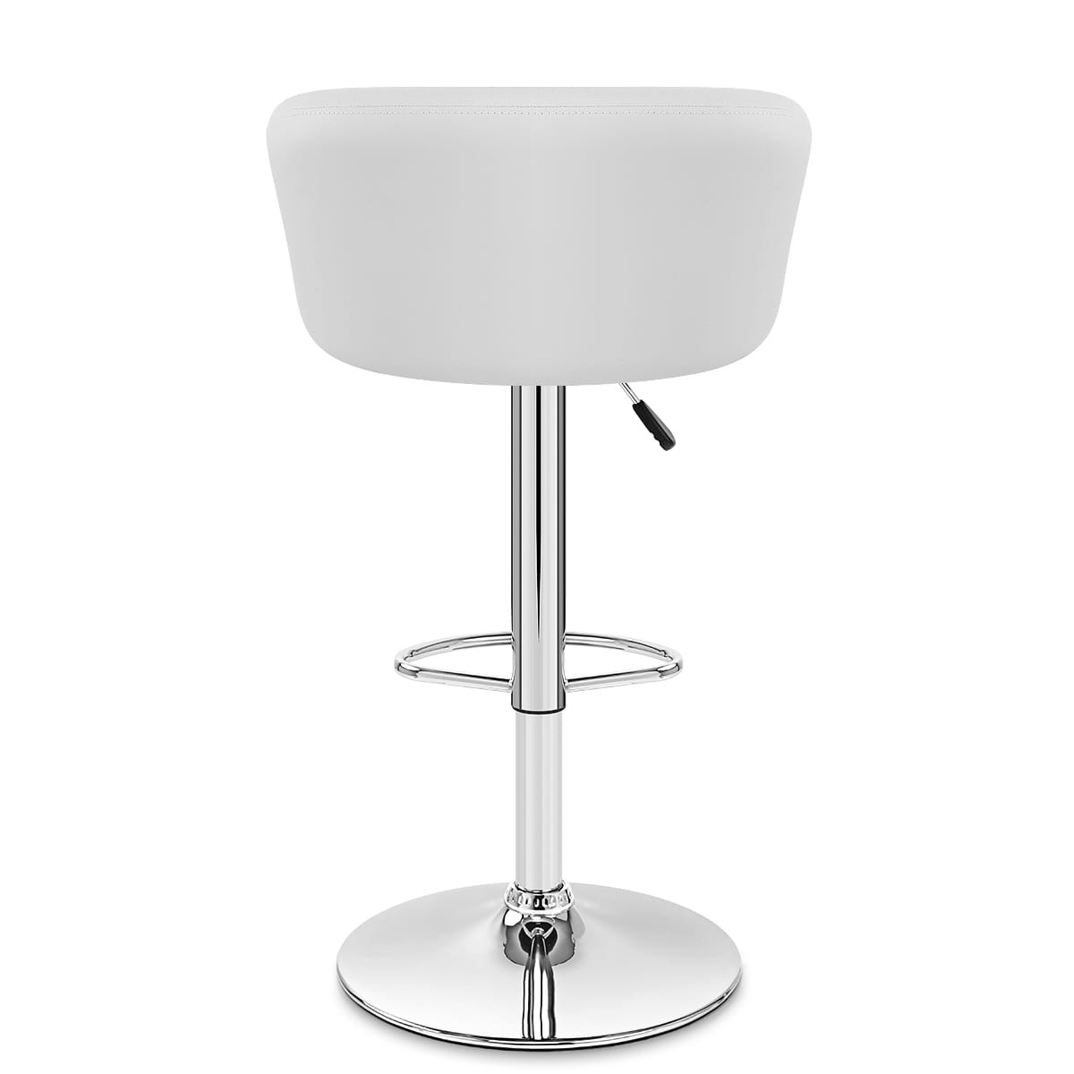 Taburete Polipiel Cromo - Eclipse Blanco