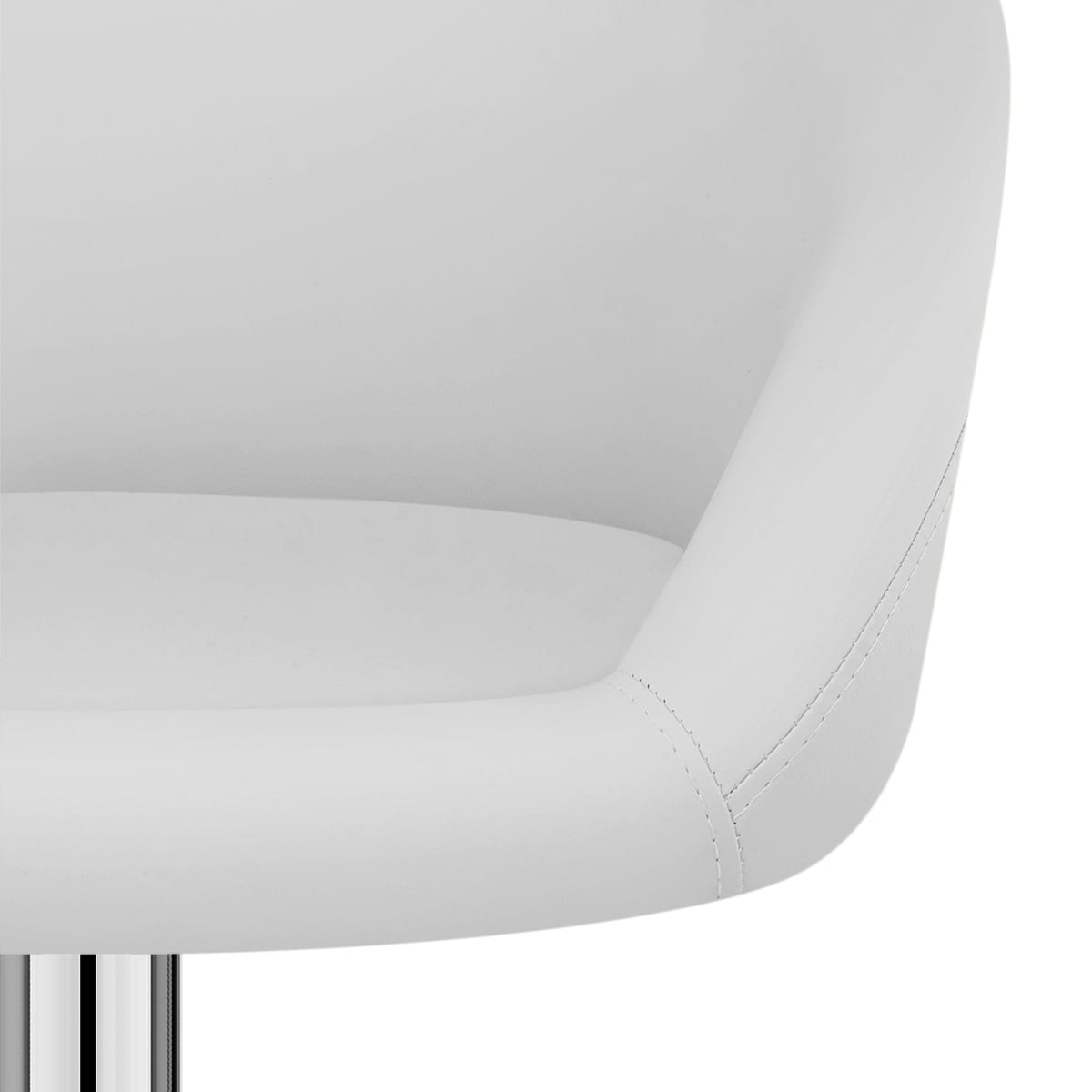 Taburete Polipiel Cromo - Eclipse Blanco