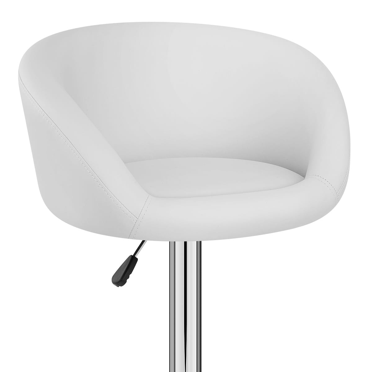 Taburete Polipiel Cromo - Eclipse Blanco