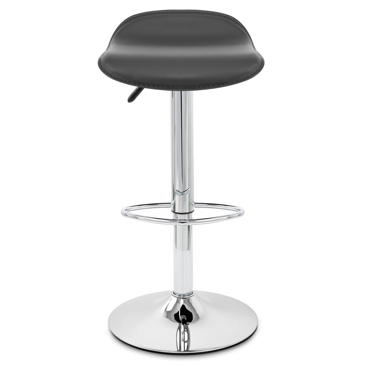 Taburete Polipiel Cromo - Zares Negro