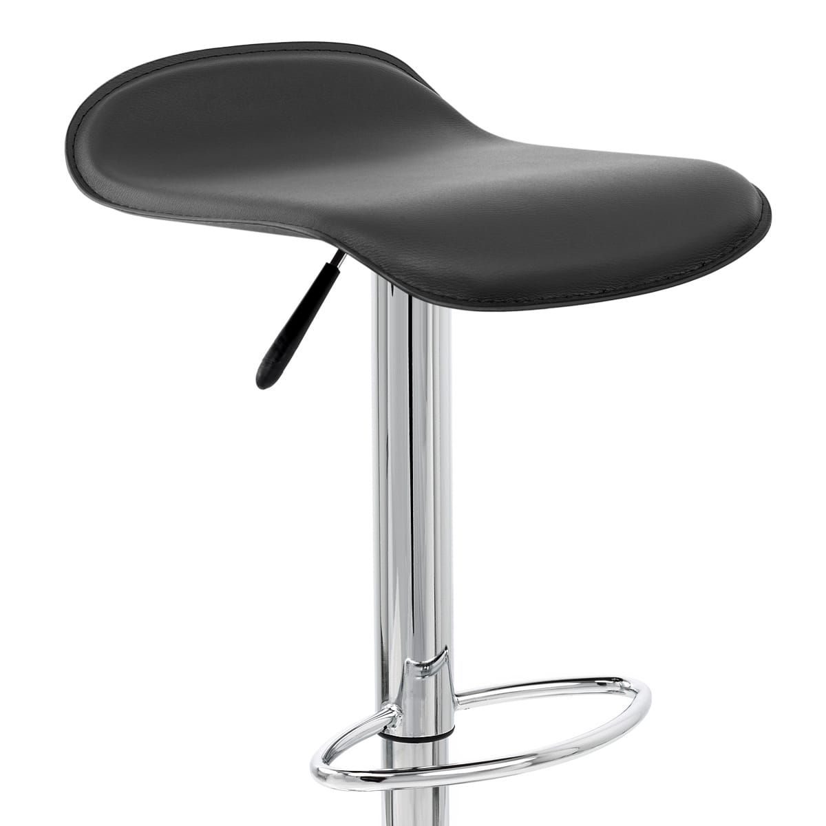 Taburete Polipiel Cromo - Zares Negro