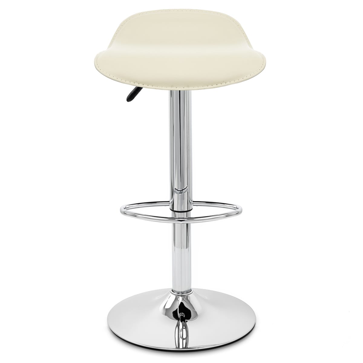 Taburete Polipiel Cromo - Zares Crema