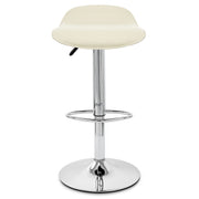 Taburete Polipiel Cromo - Zares Crema
