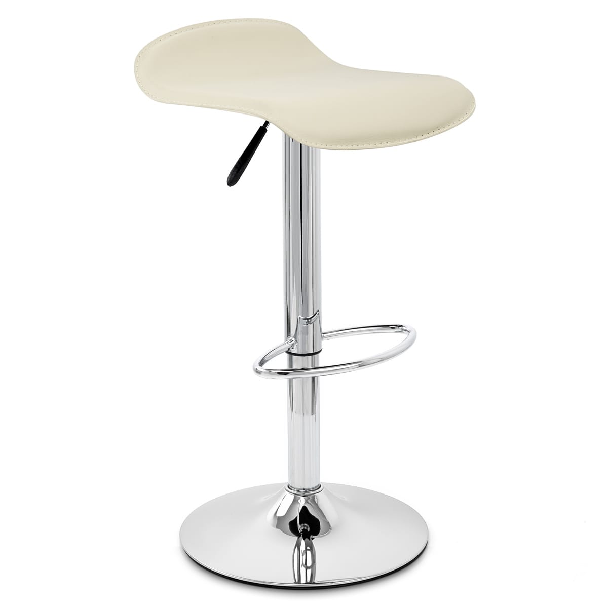 Taburete Polipiel Cromo - Zares Crema
