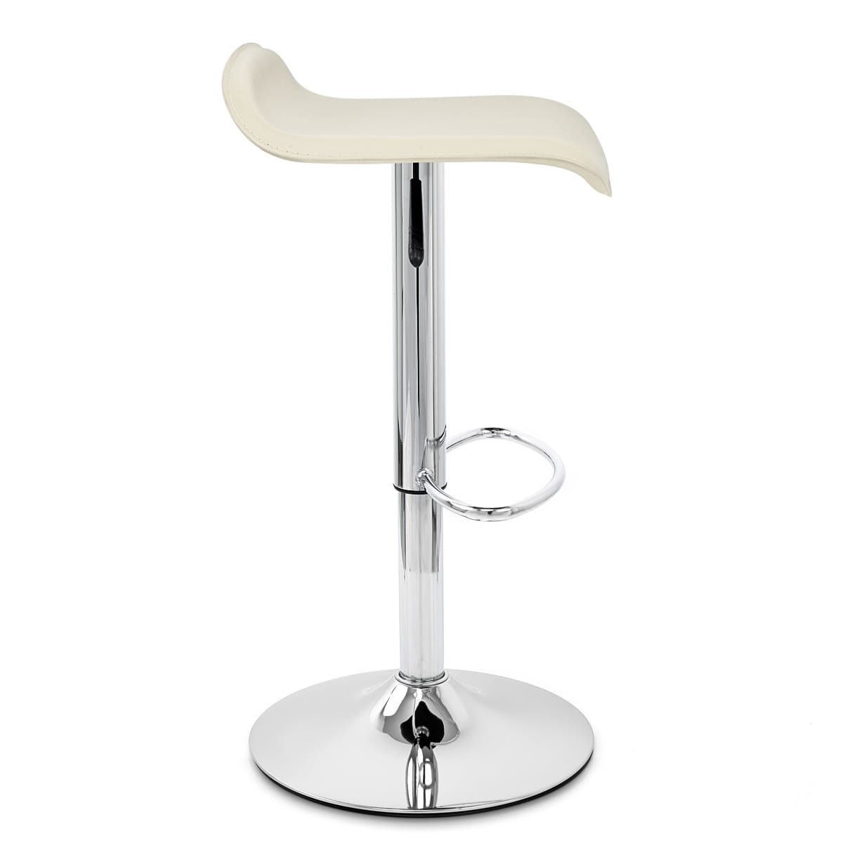 Taburete Polipiel Cromo - Zares Crema