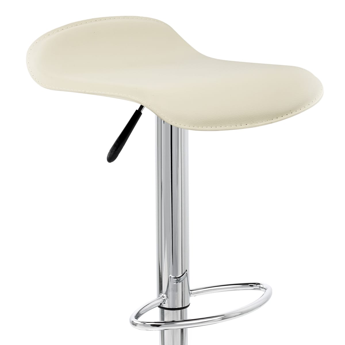 Taburete Polipiel Cromo - Zares Crema