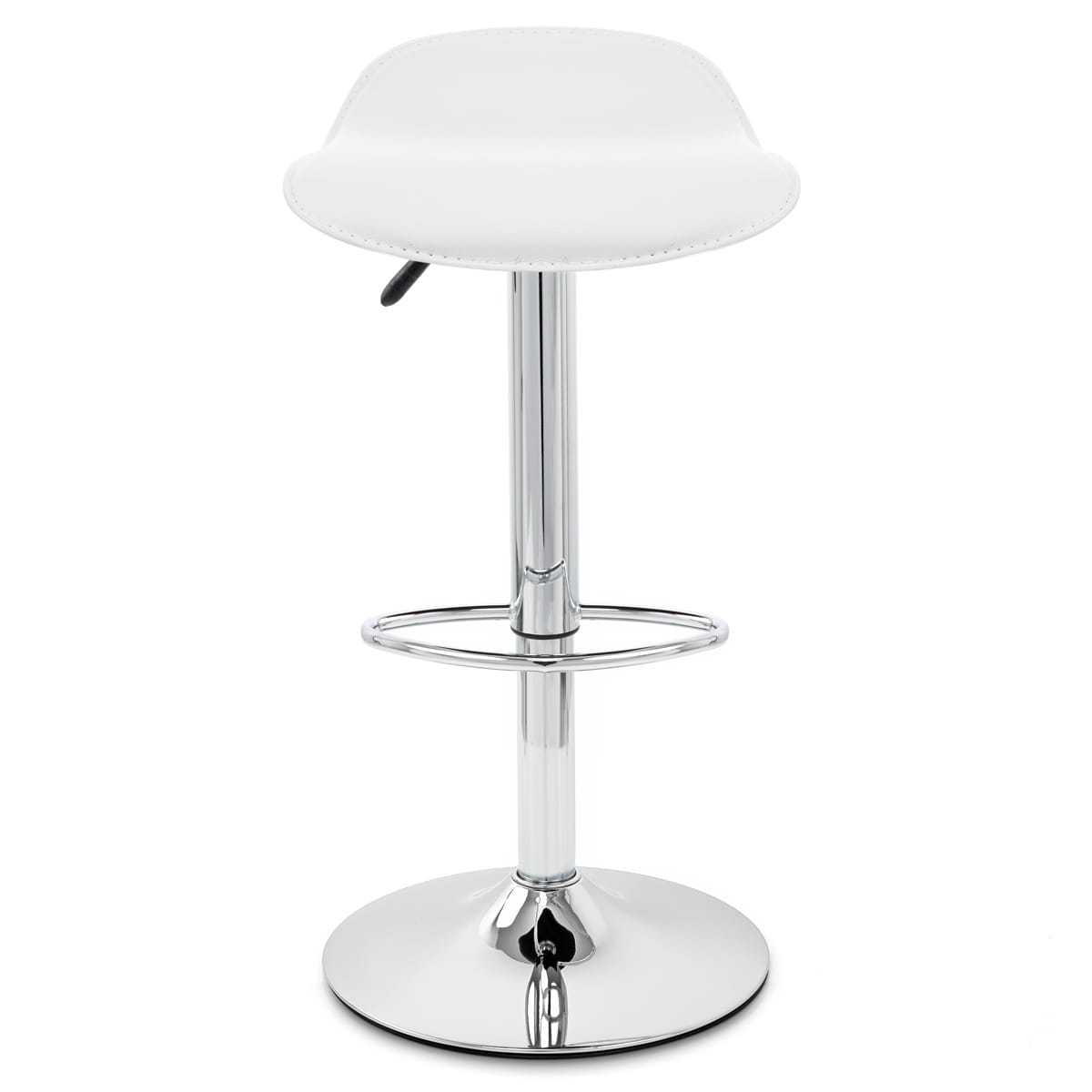 Taburete Polipiel Cromo - Zares Blanco