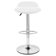 Taburete Polipiel Cromo - Zares Blanco